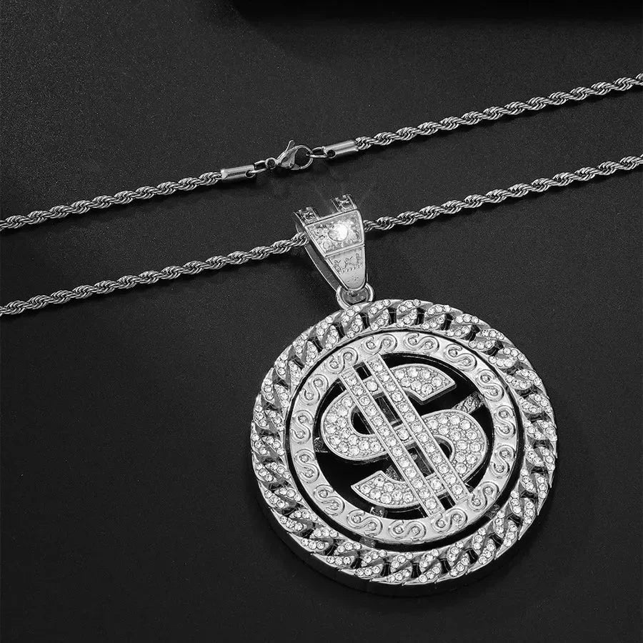 Hip-Hop Round Men's Pendant Necklace - Diatoms