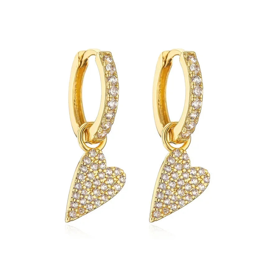 Sweet Heart Swing Drop Earrings - Diatoms
