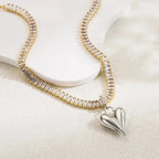 Three-dimensional Inlay Heart Shape Necklace - Diatoms