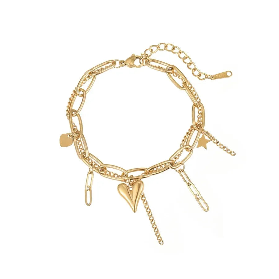 Star Heart Chainlink Bracelet - Diatoms
