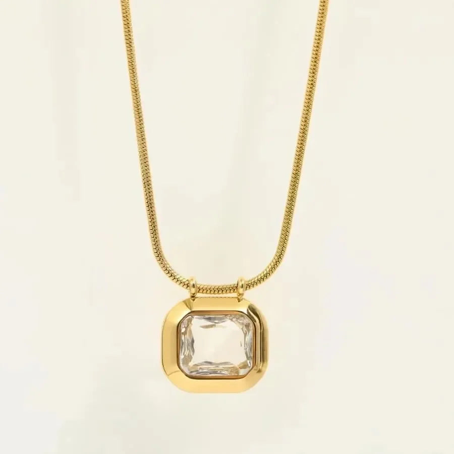 Retro Geometric Inlay Pendant - Diatoms