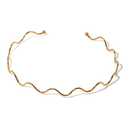 Luxy Golden Wave Choker Necklace