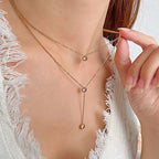 Double Layer Drop Necklace - Diatoms