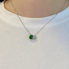 Luxy Silver Square Heart Shape Pendant - Diatoms