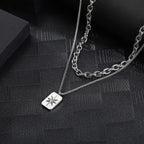 Diatoms Hip-Hop Retro Inlay Rhinestones Unisex Layered Necklace - Diatoms