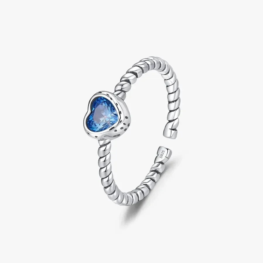 French Style Heart Shape Sterling Silver rings - Diatoms