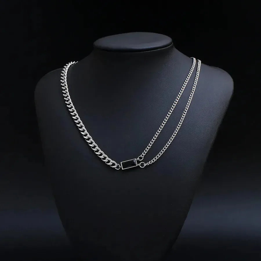 Hip-Hop Inlay Rhinestones Unisex Layered Chain - Diatoms