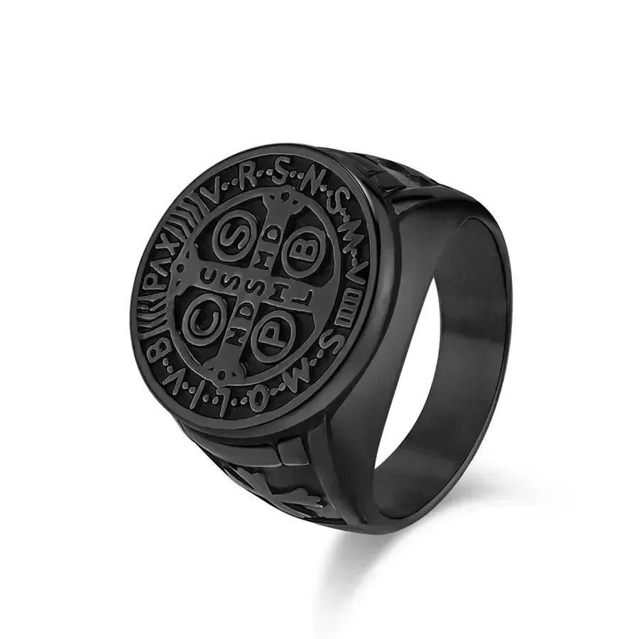 Diatoms Black Band Men's Rings - Diatoms