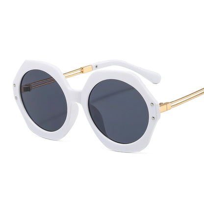 Diatoms Simple Style Solid Color Polygon Full Frame Women's Sunglasses