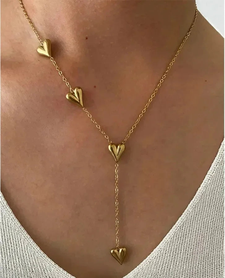 Luxy Heart Shape Long Necklace - Diatoms