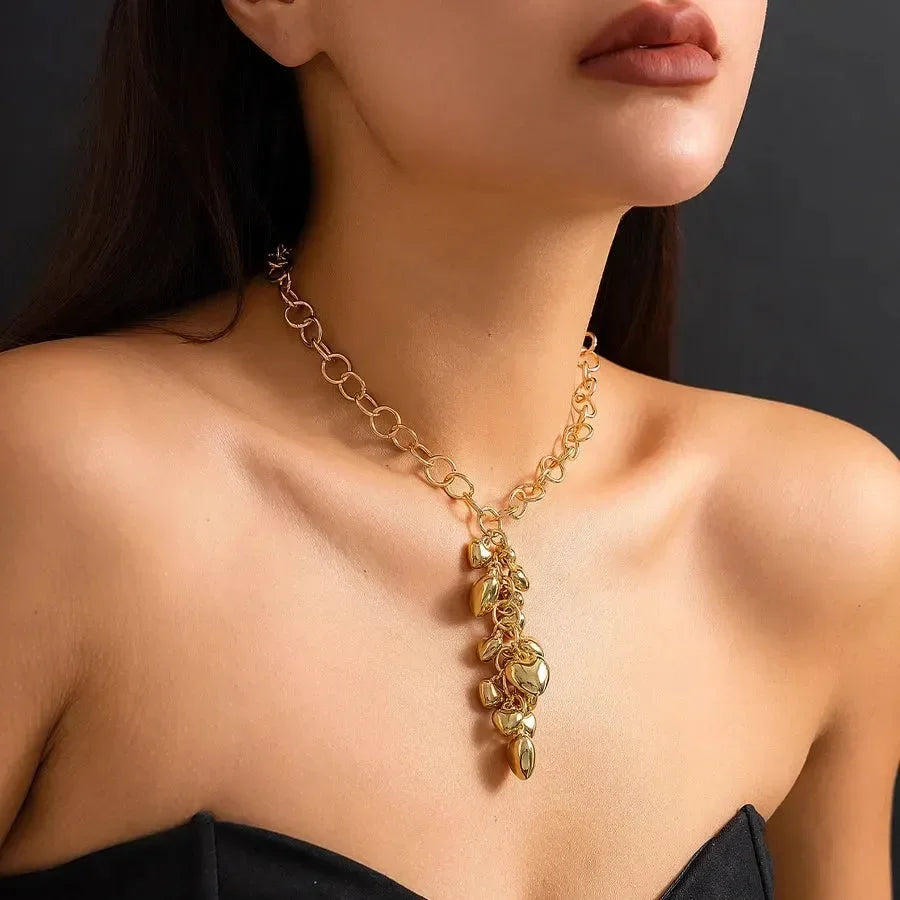 Exaggerated Classic Style Geometric Heart Necklace - Diatoms