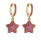 Midnight Gleam Rose Gold Drop Earrings - Diatoms