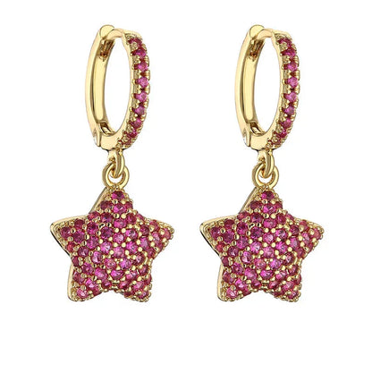 Midnight Gleam Rose Gold Drop Earrings - Diatoms