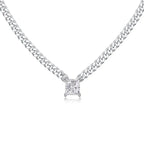 Luxy 925 Sterling Silver Moissanite Square GRA Certificate Pendant - Diatoms