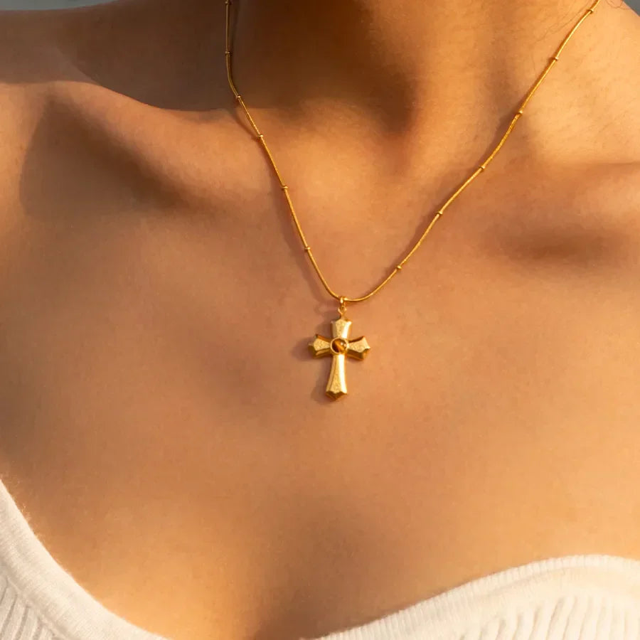 Classic Style Cross Pendant - Diatoms