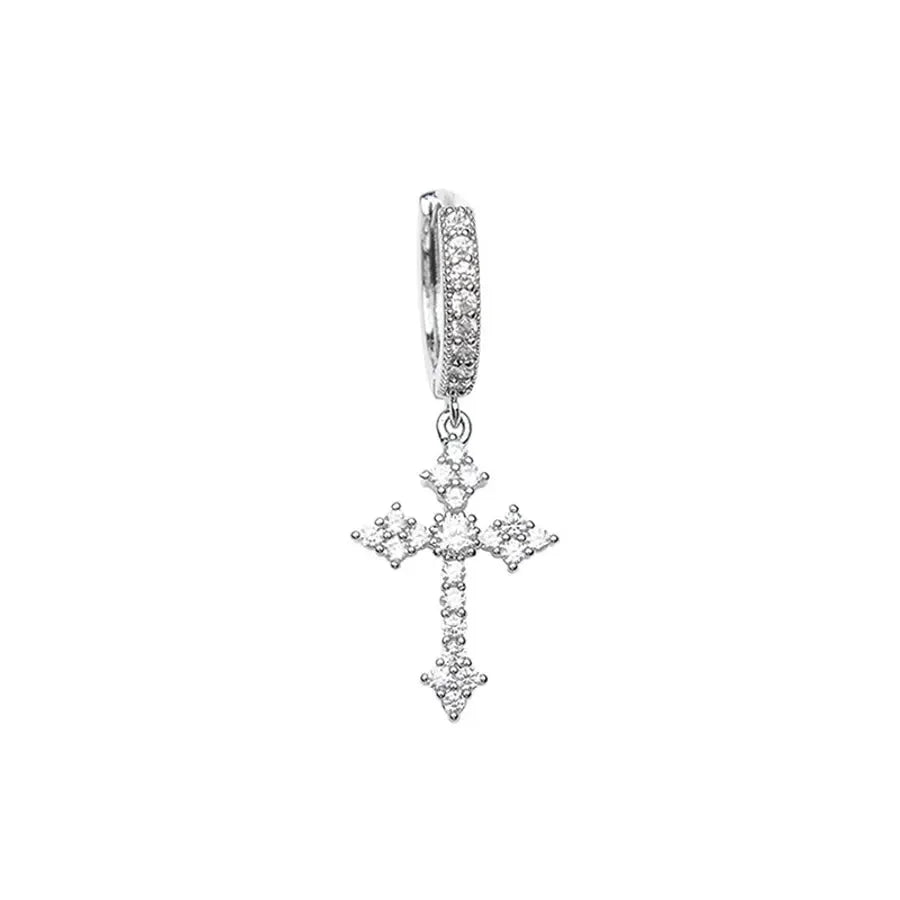 Diatoms Men Cross Earrings - Diatoms