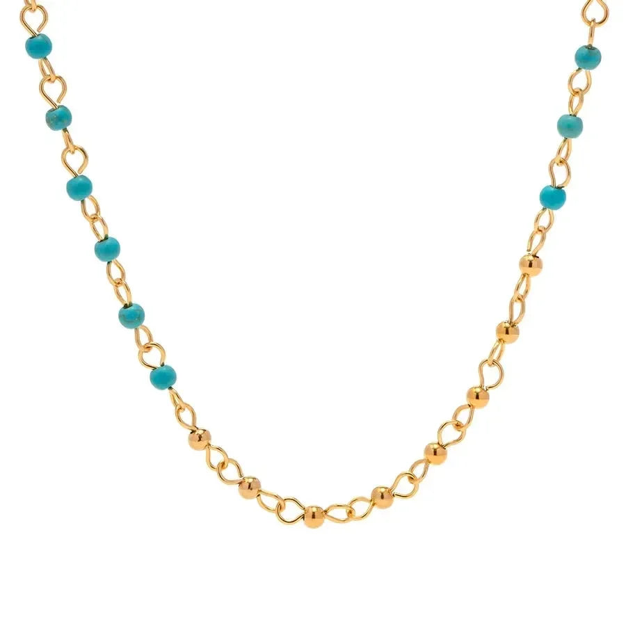 Blue Beaded Necklace - Diatoms