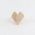 Heart Shape Adjustable Ring - Diatoms