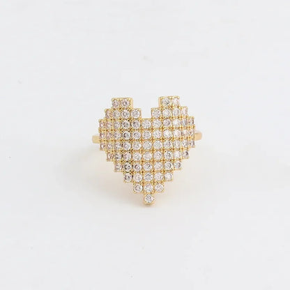 Heart Shape Adjustable Ring - Diatoms