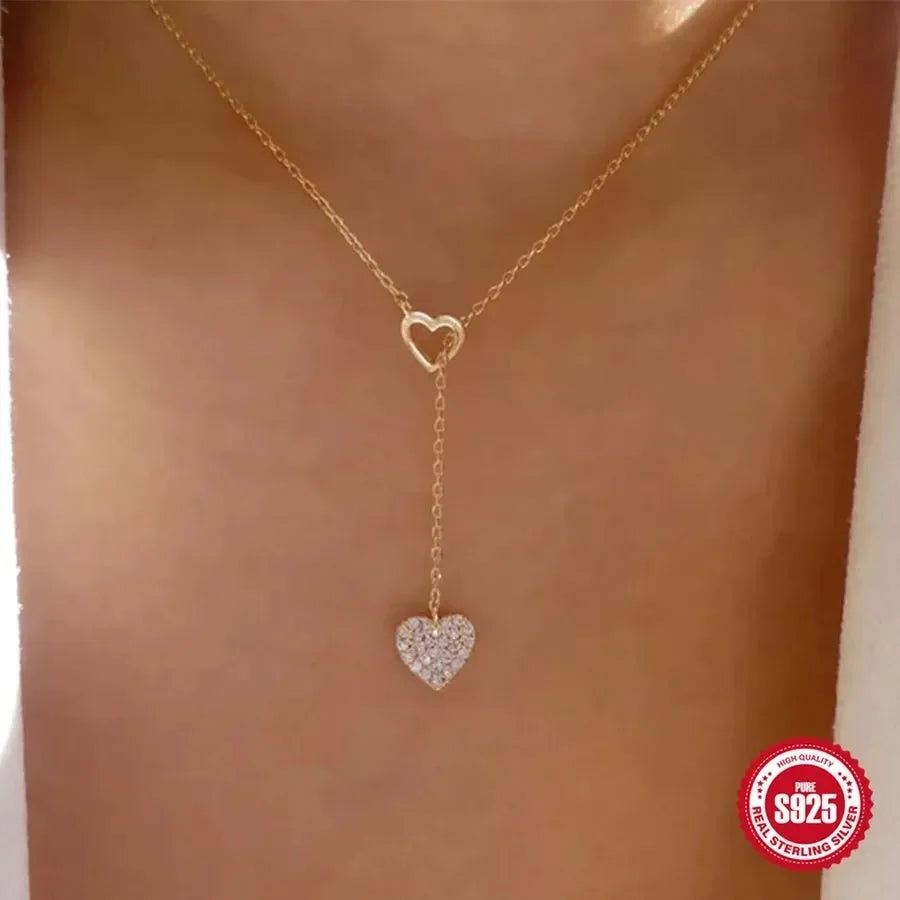 Luxy Interlocked Heart Shape Necklace - Diatoms