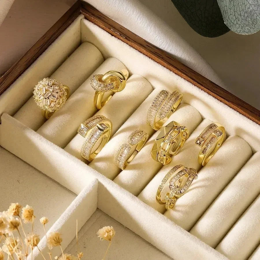 Flowy Fancy Open Rings - Diatoms