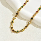 Multi Color Gem Necklace - Diatoms