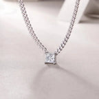Luxy 925 Sterling Silver Moissanite Square GRA Certificate Pendant - Diatoms
