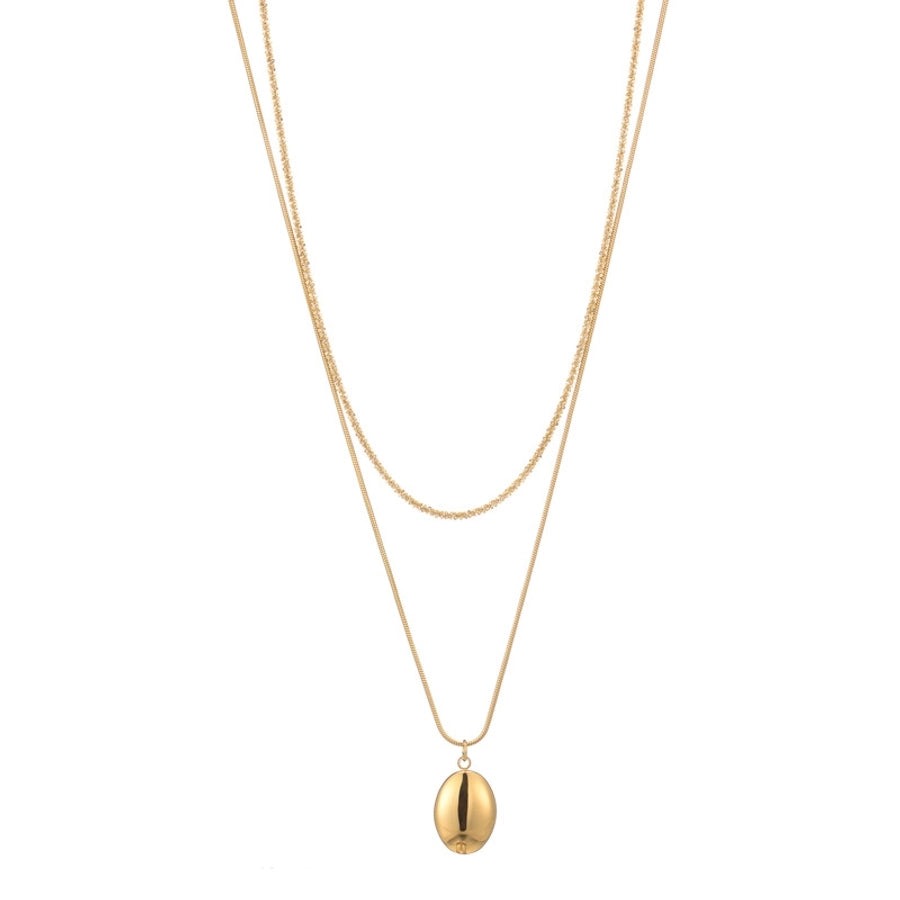 Luxy Double Layered Oval Necklace