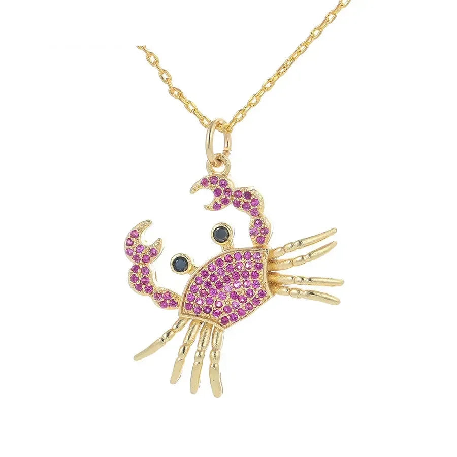 Diatoms Cute Little Crab Pendant Necklace - Diatoms