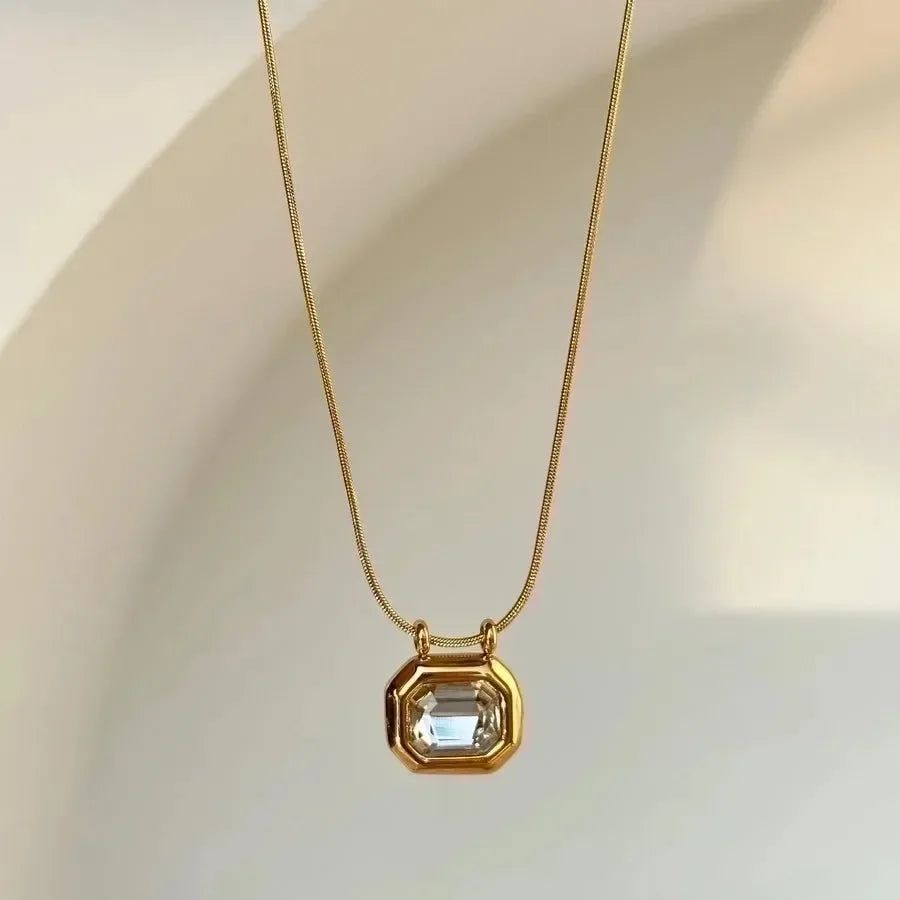 Retro Geometric Inlay Pendant - Diatoms