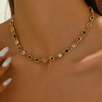 Multi Color Gem Necklace - Diatoms