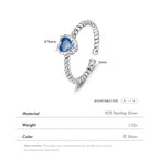 French Style Heart Shape Sterling Silver rings - Diatoms