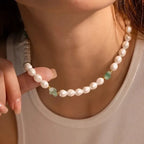 Luxy Beaded Pearl Round Necklace - Diatoms
