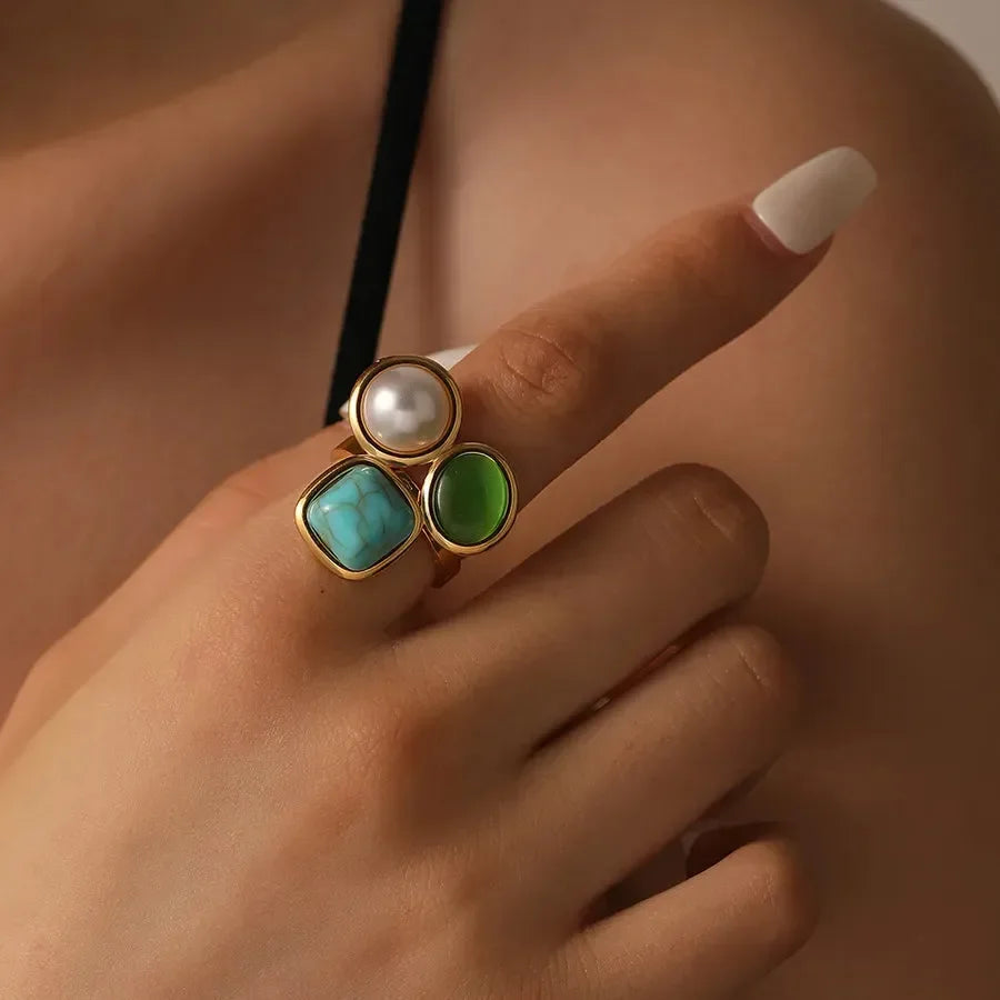 Retro Vintage Style Adjustable Ring - Diatoms