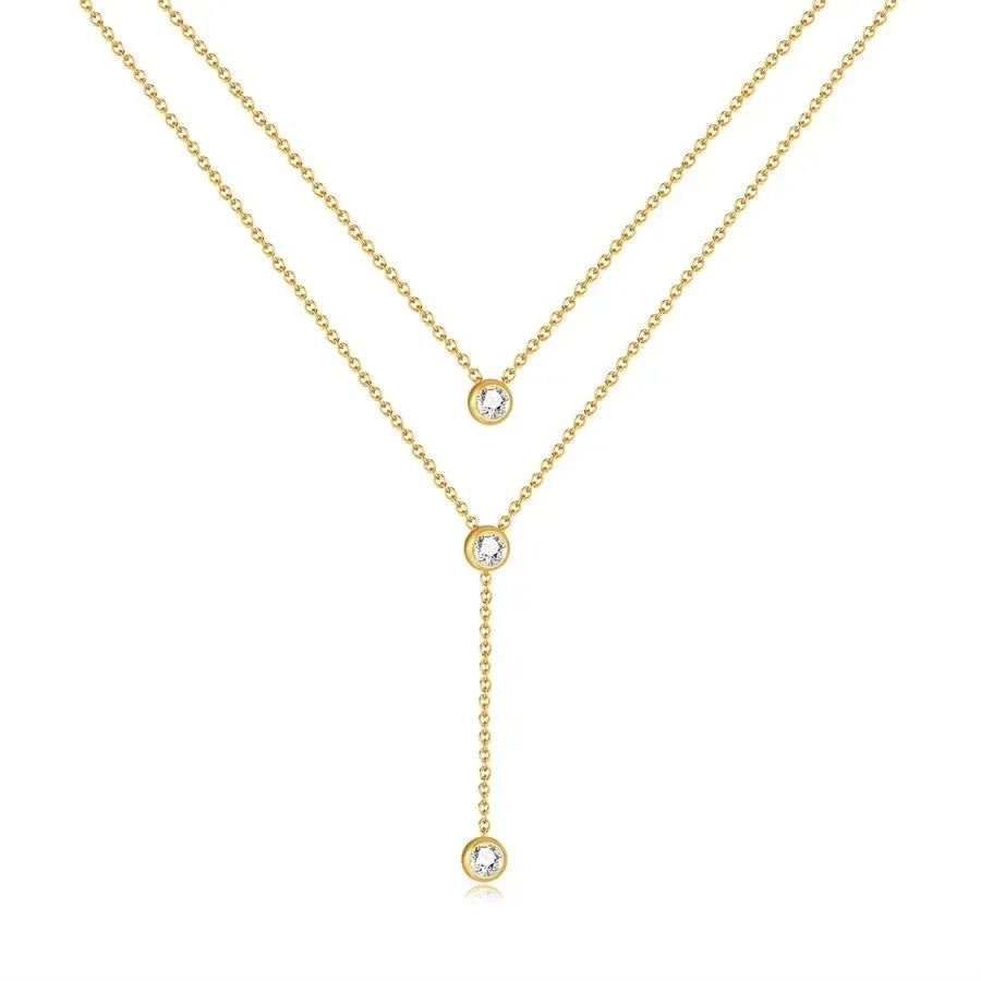Double Layer Drop Necklace - Diatoms