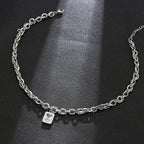 Diatoms Casual Hip-Hop Titanium Rhinestones Unisex Pendant - Diatoms