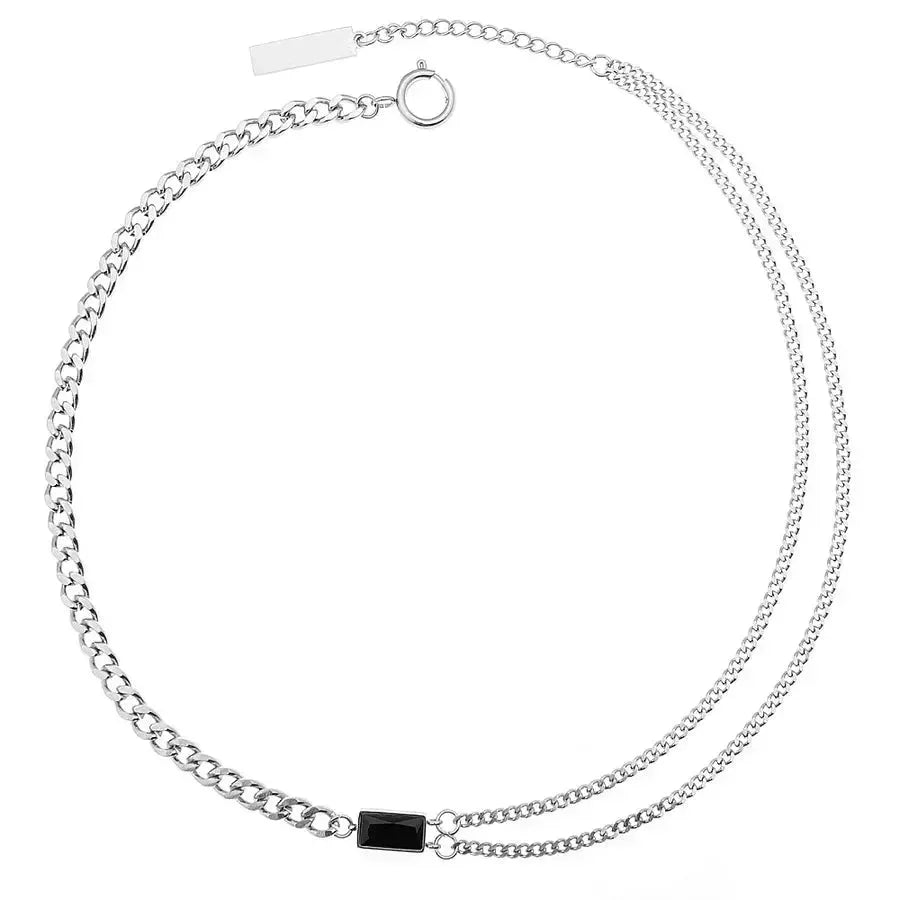 Hip-Hop Inlay Rhinestones Unisex Layered Chain - Diatoms