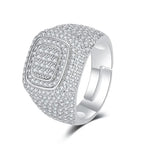 White Gold Men's Ring - Diatoms