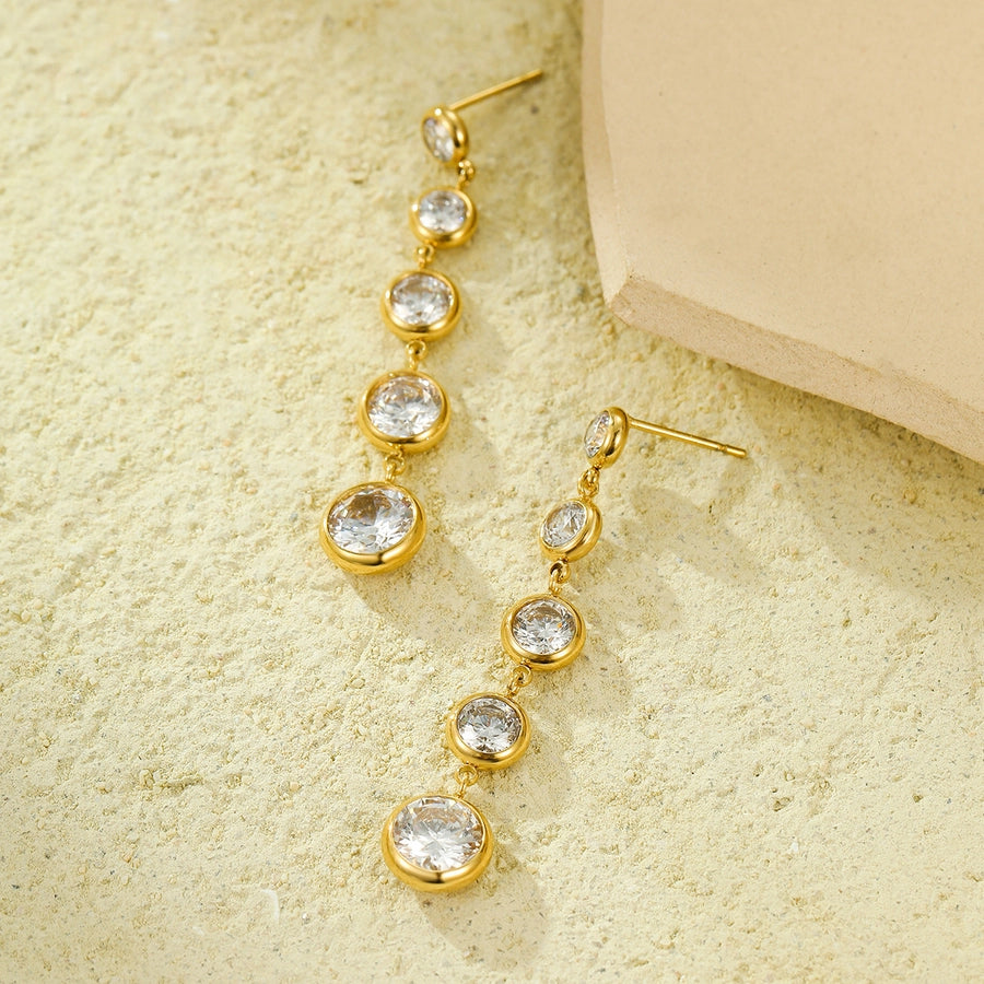 Radiant Long Fringed Diamond Dangler Earrings