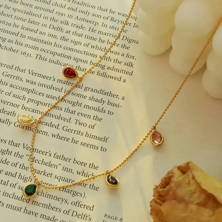 Luxy Colourful Stones Necklace - Diatoms