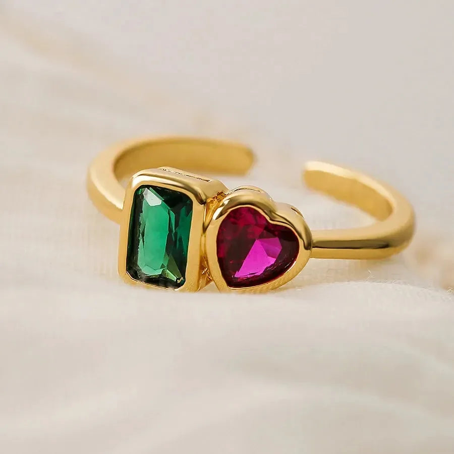 Shiny Loving Emerald Ring - Diatoms