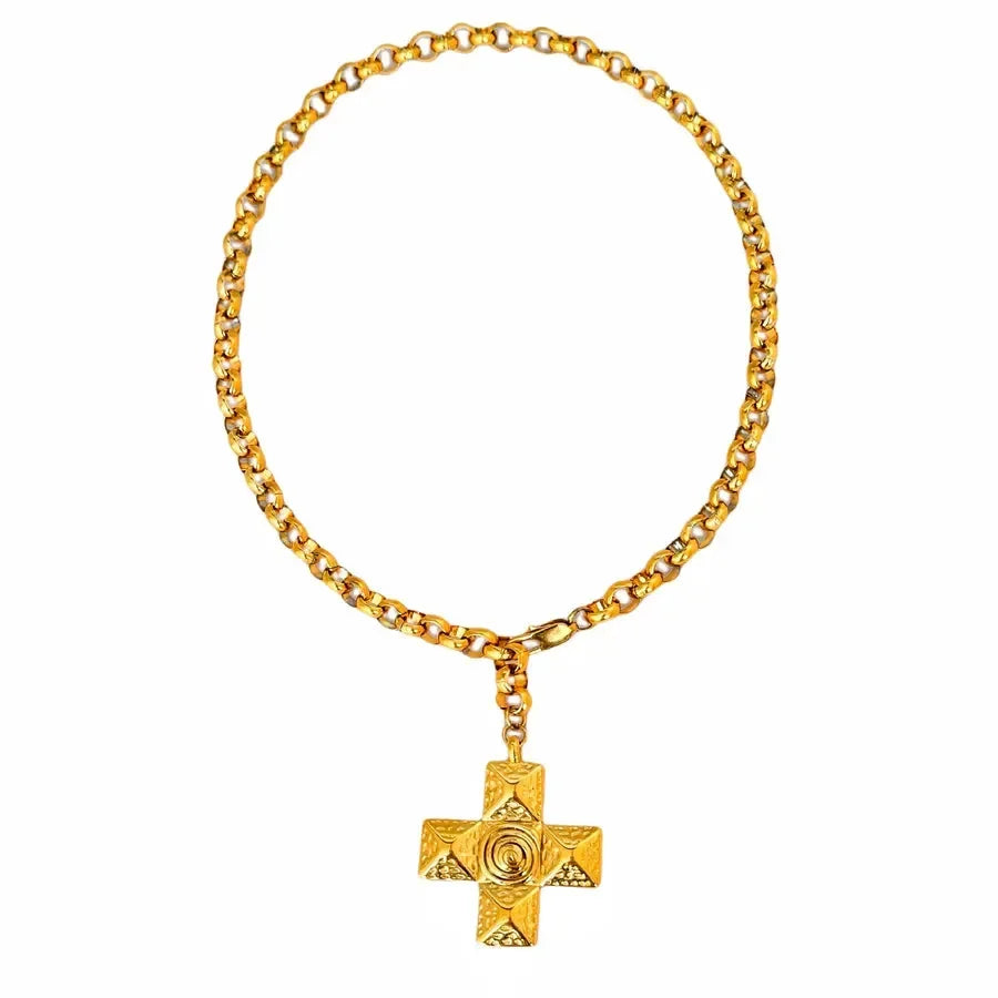 Retro Cross Plating Necklace - Diatoms