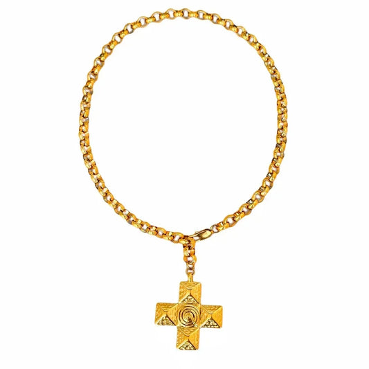 Retro Cross Plating Necklace - Diatoms