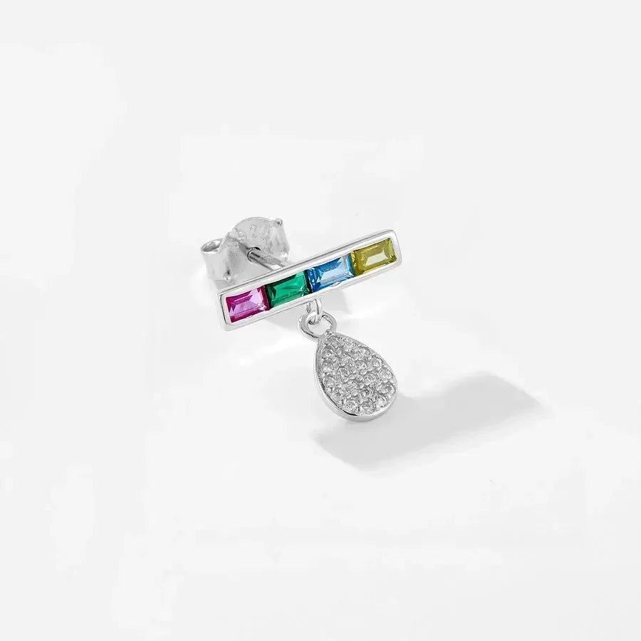Vintage Style Silver Gemstones Earrings - Diatoms