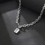 Diatoms Casual Hip-Hop Titanium Rhinestones Unisex Pendant - Diatoms