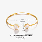 Heart Shape Zircon Bangle - Diatoms