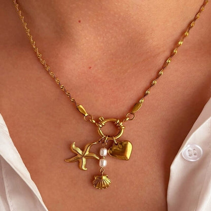 Blossom Starfish Heart Shape Necklace