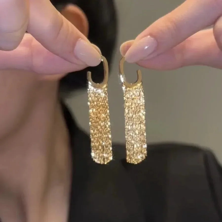 Tassel Chain Statement Drop Earrings - Diatoms