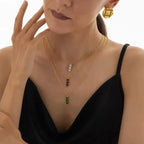 Dainty Drop Diamond Pendant Necklace - Diatoms