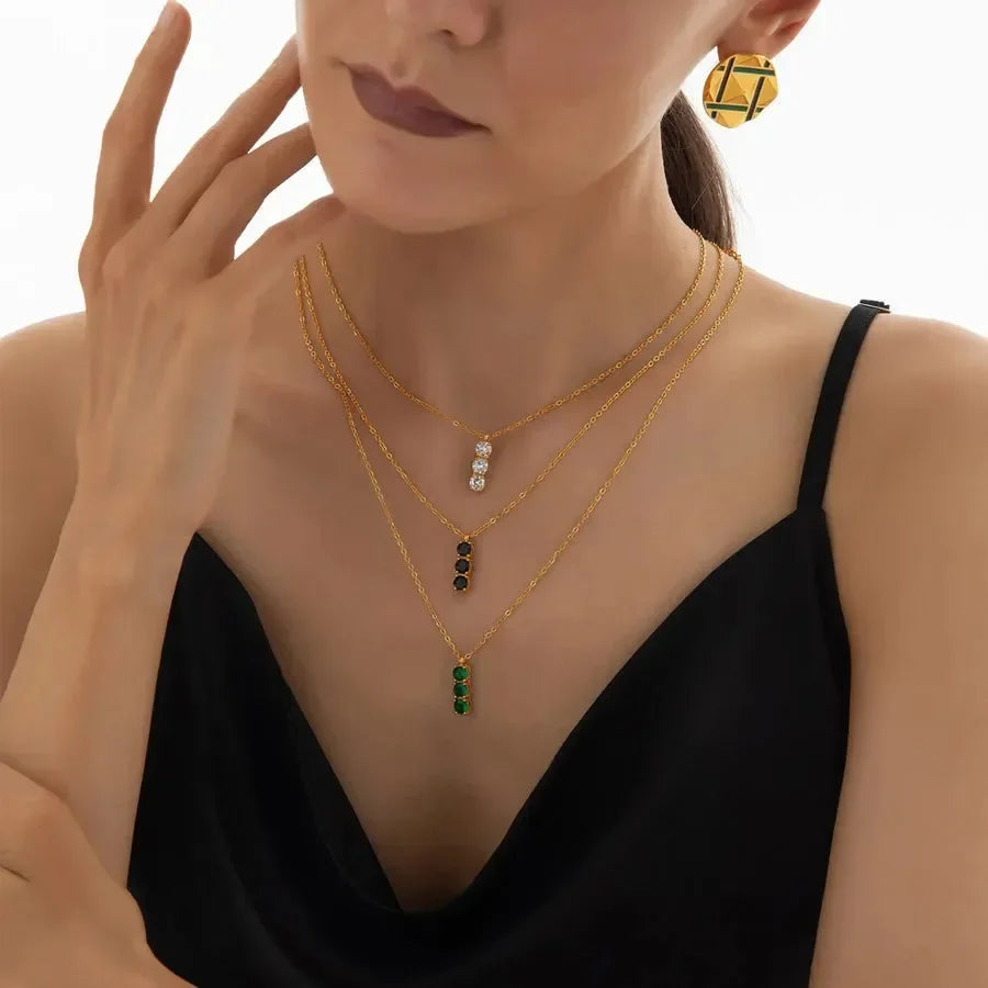 Dainty Drop Diamond Pendant Necklace - Diatoms